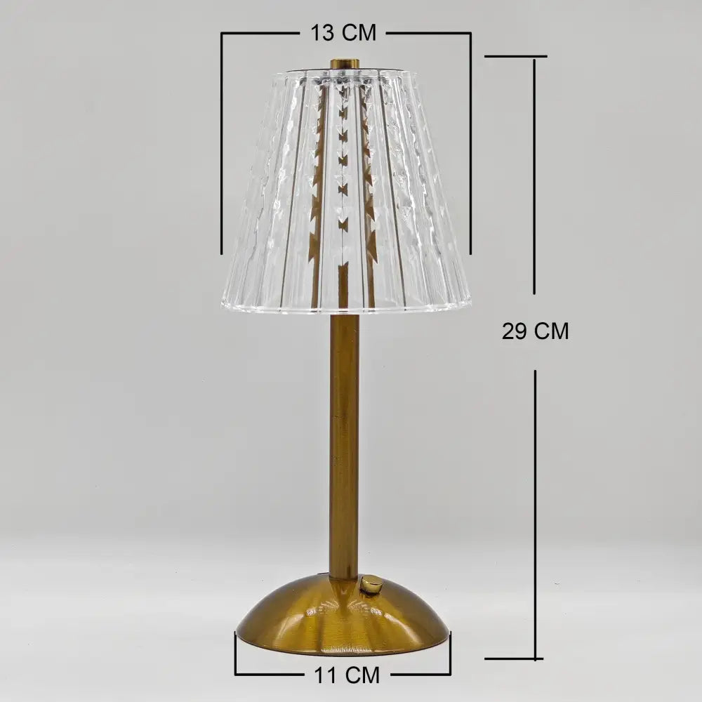 DecorBites™ Crystal retro table lamp  bedroom bedside lamp luxurious atmosphere lamp rechargeable dimming LED light