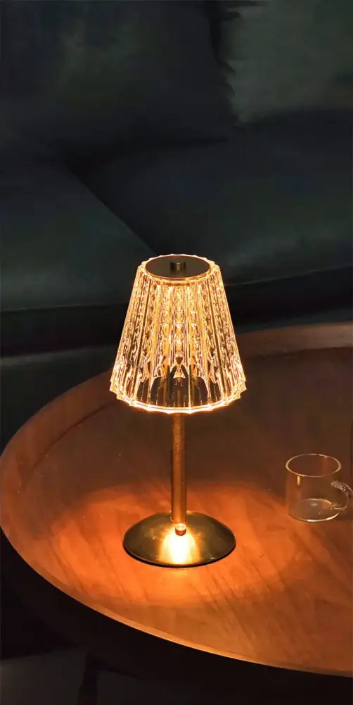 DecorBites™ Crystal retro table lamp  bedroom bedside lamp luxurious atmosphere lamp rechargeable dimming LED light