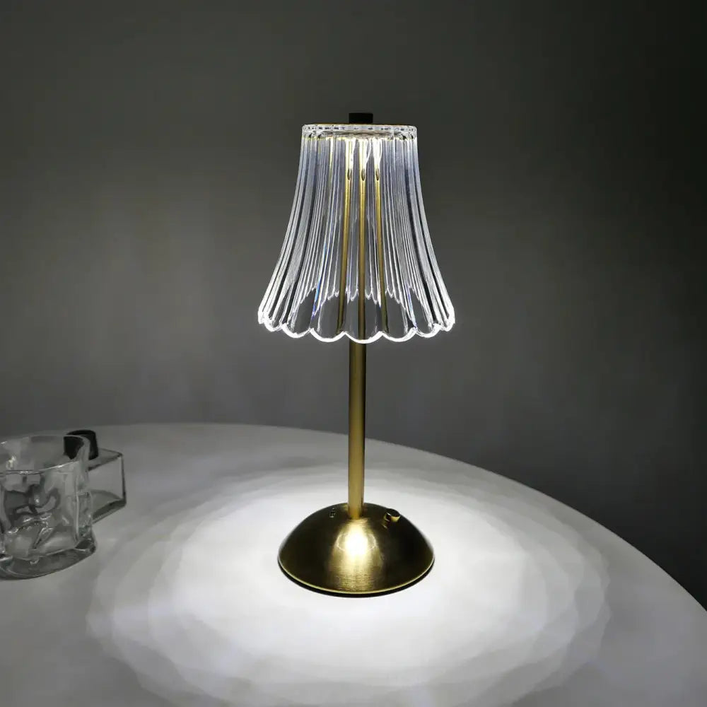 DecorBites™ Crystal retro table lamp  bedroom bedside lamp luxurious atmosphere lamp rechargeable dimming LED light