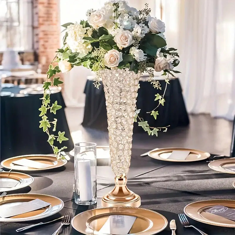 DecorBites™ Crystal Vases Set for Dining Tables and Home Decor