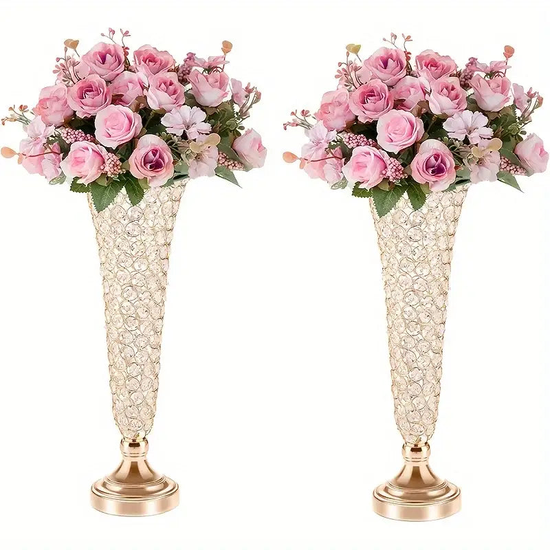 DecorBites™ Crystal Vases Set for Dining Tables and Home Decor