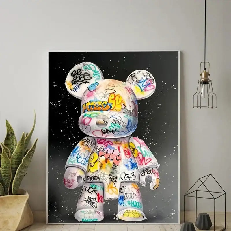 DecorBites™ Cute Cartoon Bear Canvas Print for Home Decor