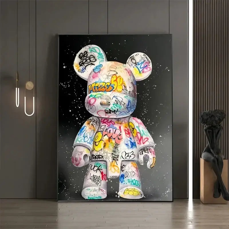 DecorBites™ Cute Cartoon Bear Canvas Print for Home Decor