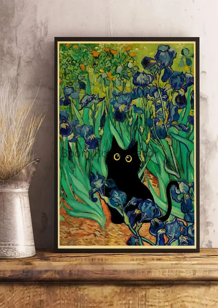 DecorBites™ Cute Digital Cats Cartoon Poster Print