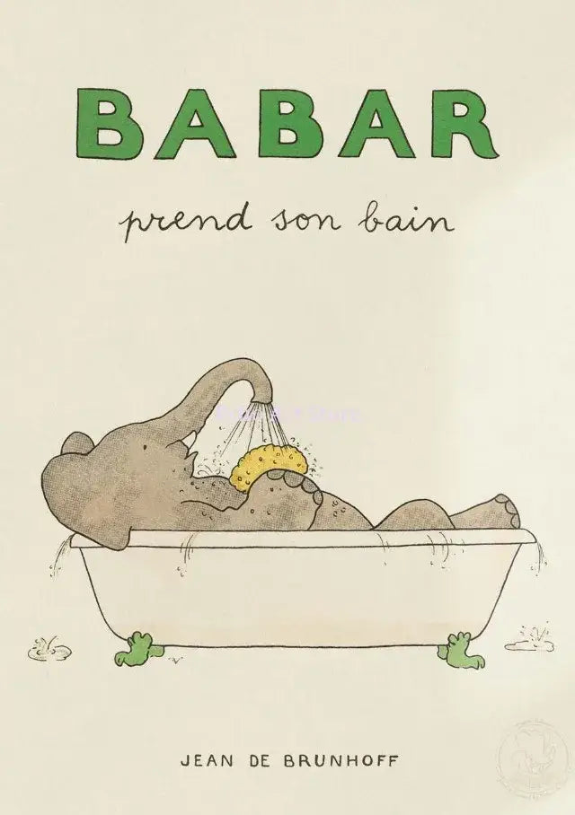 DecorBites™ Cute Elephant Family Cartoon Poster for Kids Room