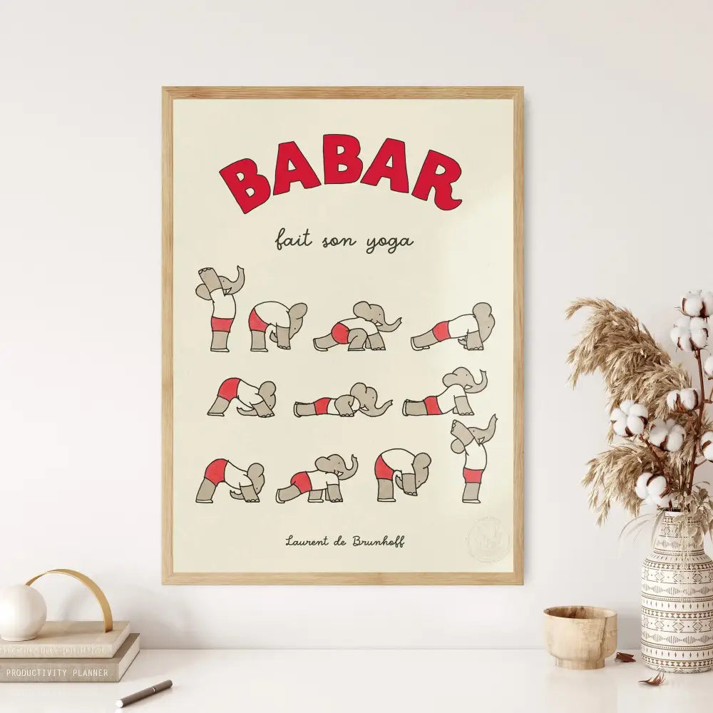 DecorBites™ Cute Elephant Family Cartoon Poster for Kids Room