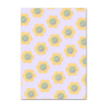 Decorbites™ danish pastel lavender notepad with cheerful smiley flower wall art pattern in yellow and green