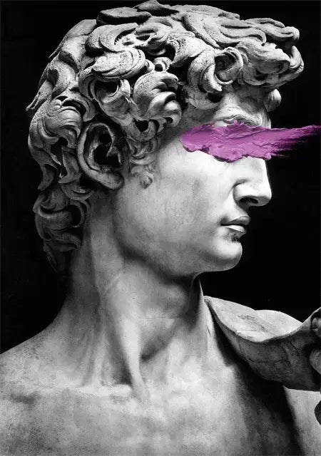 DecorBites™ David Graffiti Art Canvas Print for Room Decor