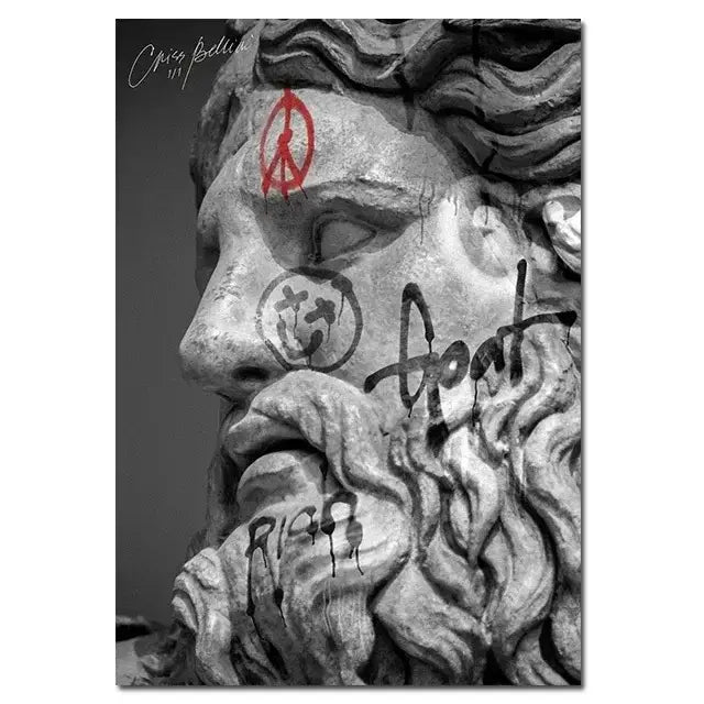 DecorBites™ David Graffiti Art Canvas Print for Room Decor
