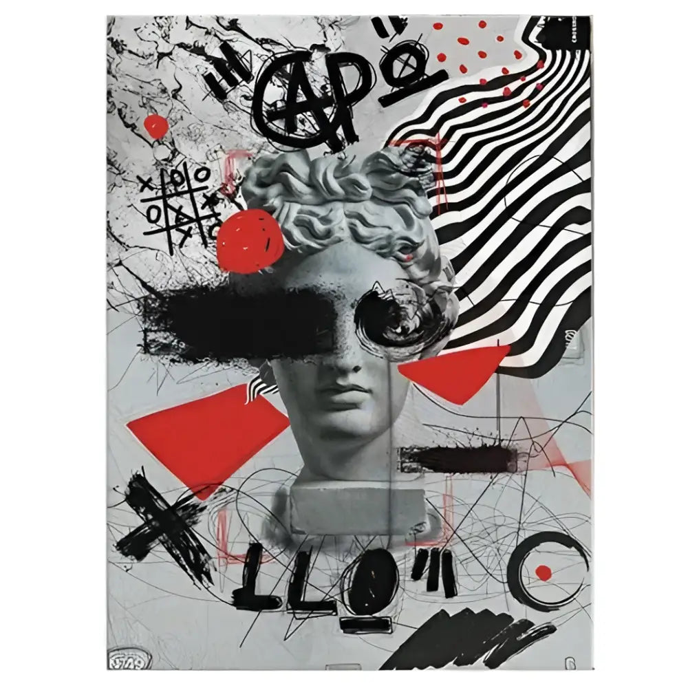 DecorBites™ David Graffiti Art Canvas Print for Room Decor