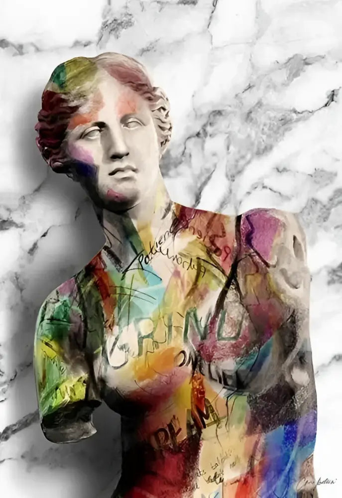 DecorBites™ David Graffiti Art Canvas Print for Room Decor