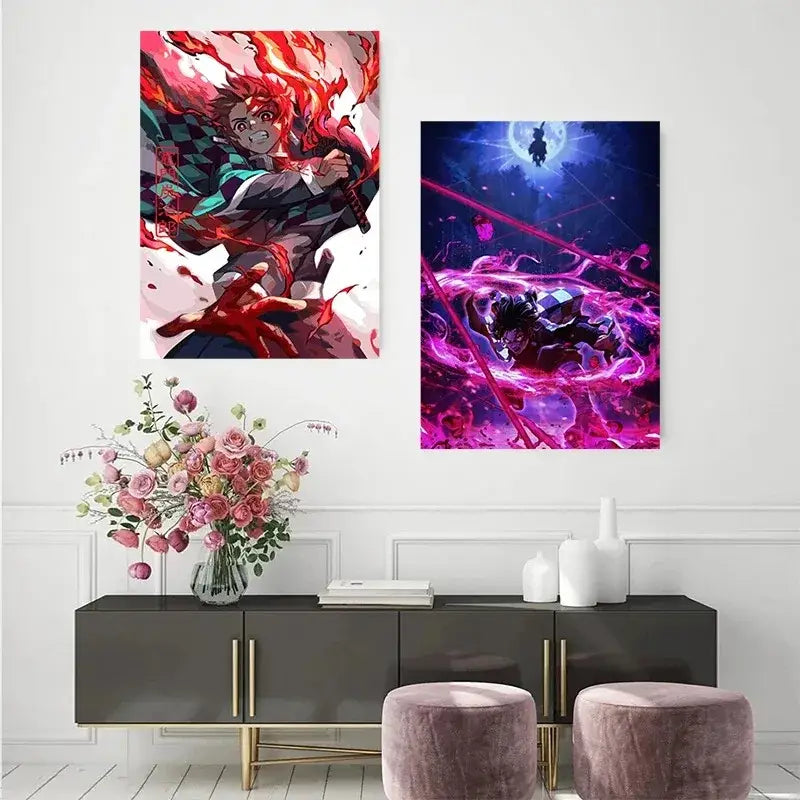 DecorBites™ Demon Slayer Rengoku Art Poster Canvas for Home