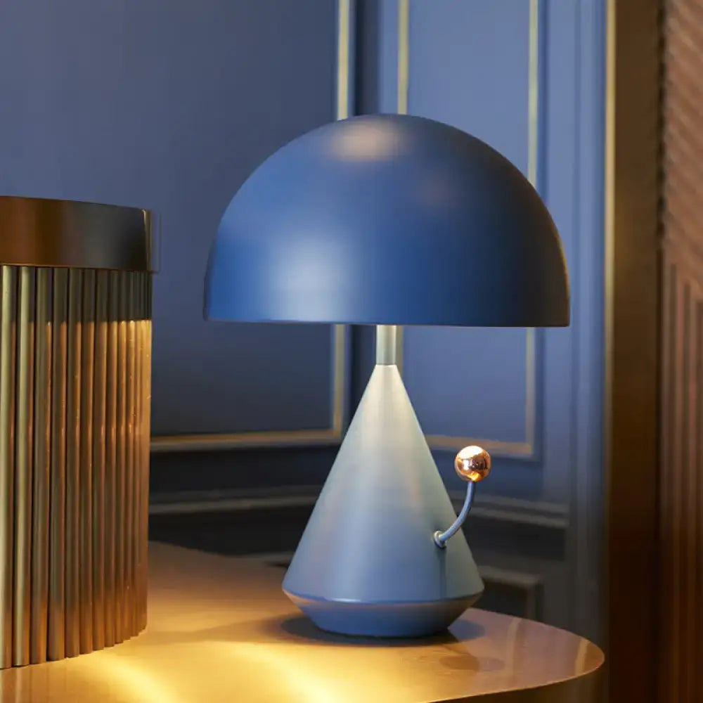 DecorBites™ Designer Mushroom Table Lamp: Metal 1-Bulb Night Light for Bedroom with Touch Knob