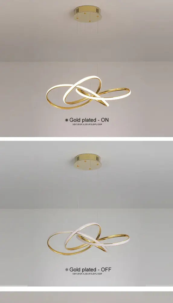 DecorBites™ Dimmable Modern Chandelier: Gold/Chrome/Black, 60cm
