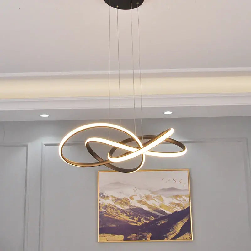 DecorBites™ Dimmable Modern Chandelier: Gold/Chrome/Black, 60cm