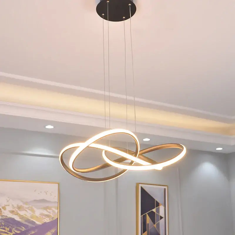 DecorBites™ Dimmable Modern Chandelier: Gold/Chrome/Black, 60cm