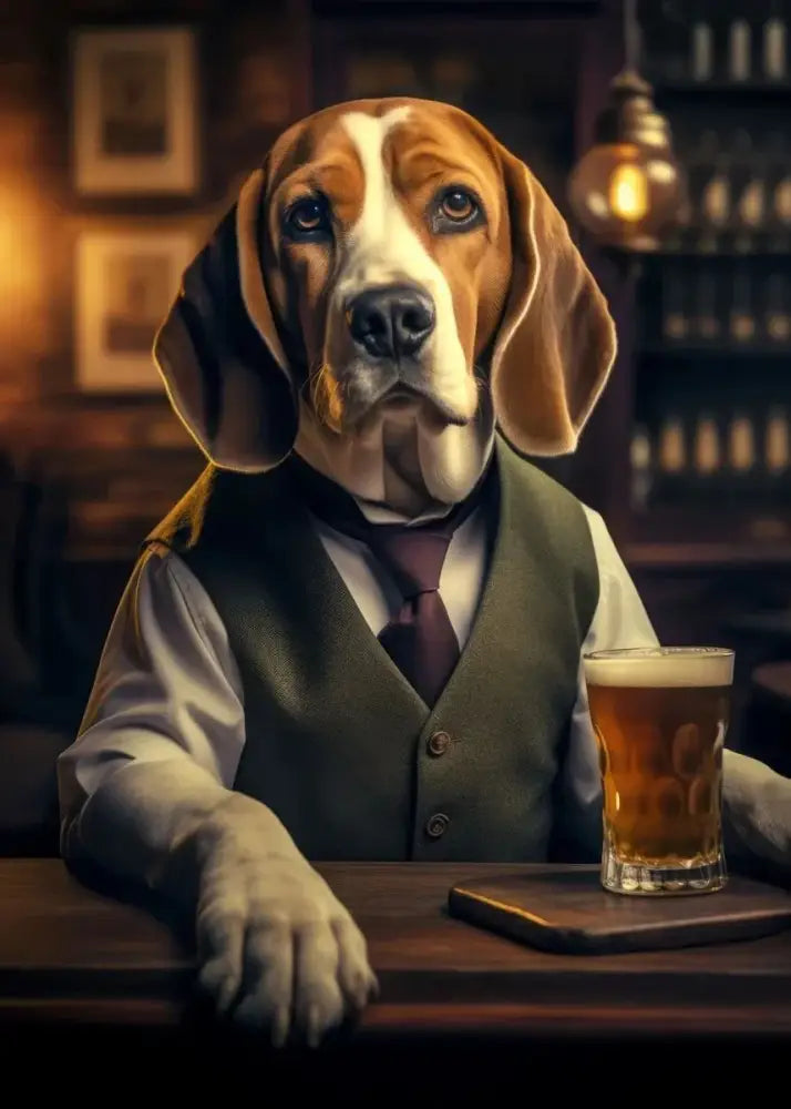 DecorBites™ Dog Pub Canvas Print - Animal Wall Art