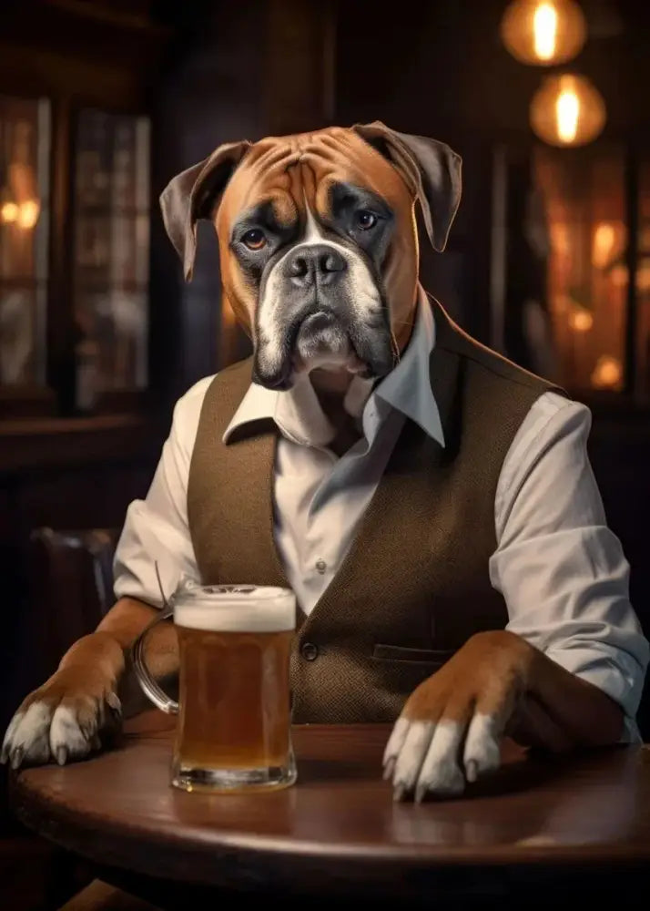 DecorBites™ Dog Pub Canvas Print - Animal Wall Art