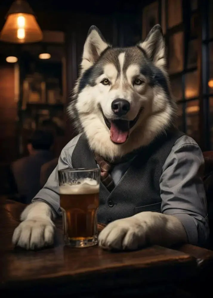 DecorBites™ Dog Pub Canvas Print - Animal Wall Art