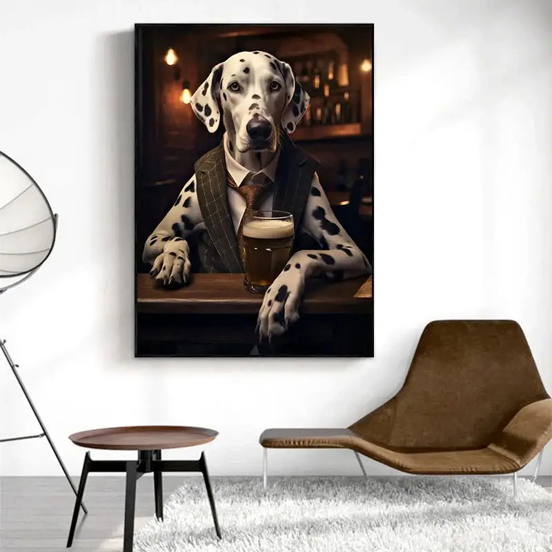 DecorBites™ Dog Pub Canvas Print - Animal Wall Art