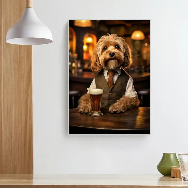 DecorBites™ Dog Pub Canvas Print - Animal Wall Art