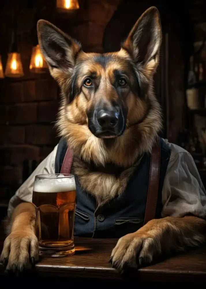 DecorBites™ Dog Pub Canvas Print - Animal Wall Art