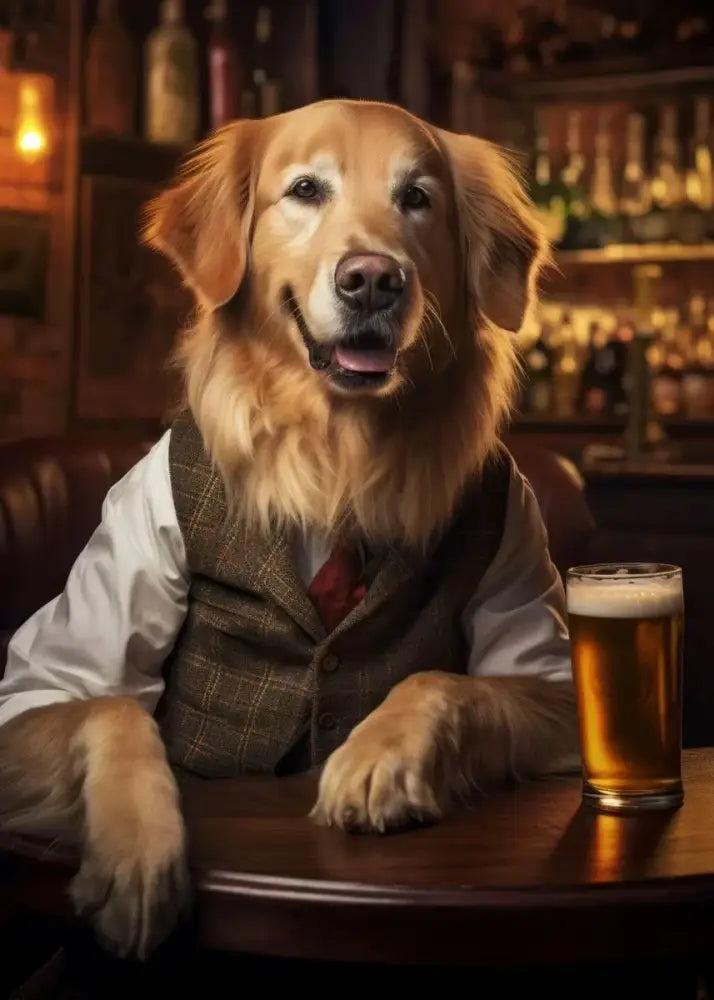 DecorBites™ Dog Pub Canvas Print - Animal Wall Art