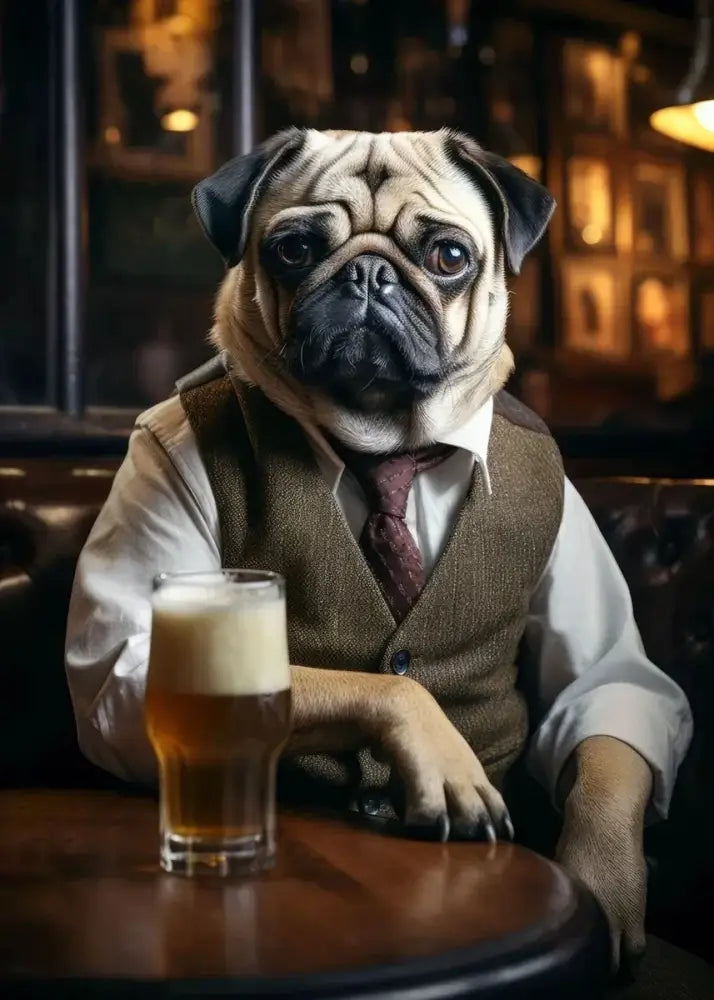 DecorBites™ Dog Pub Canvas Print - Animal Wall Art