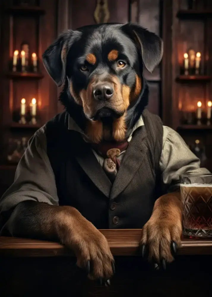 DecorBites™ Dog Pub Canvas Print - Animal Wall Art