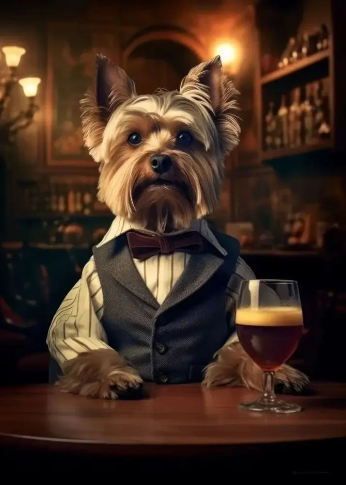 DecorBites™ Dog Pub Canvas Print - Animal Wall Art