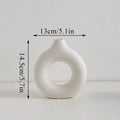 DecorBites™ Donut Shape Flower Vase - White Minimalist