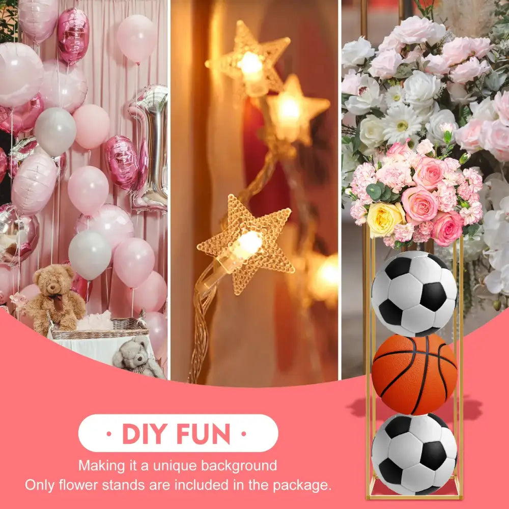 DecorBites™ Elegant 10-Piece Gold Wedding Flower Stand