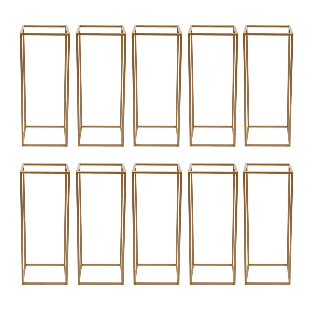 DecorBites™ Elegant 10-Piece Gold Wedding Flower Stand