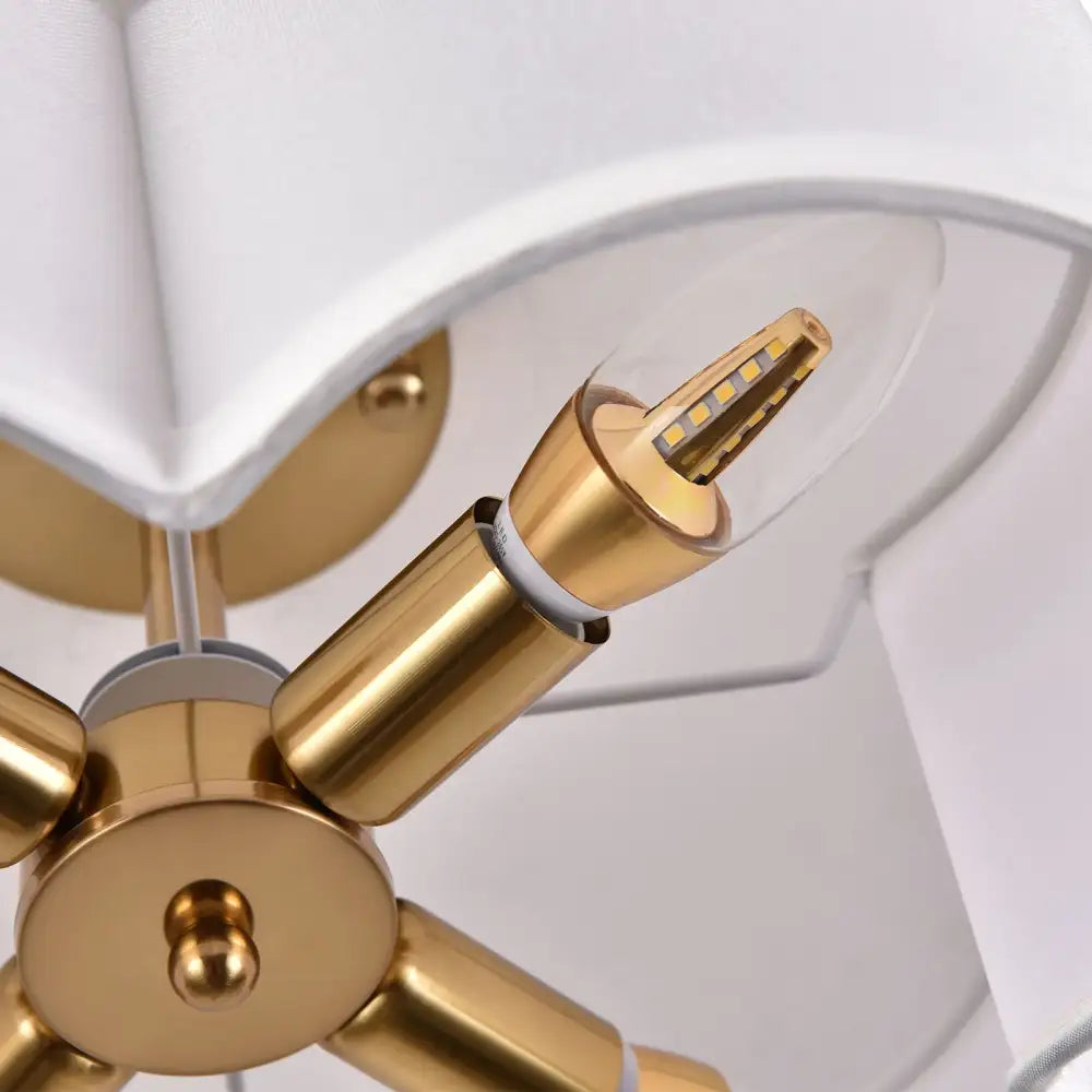 Decorbites™ elegant 4-light gold ceiling fixture featuring a gold-colored led light bulb with visible internal circuitry
