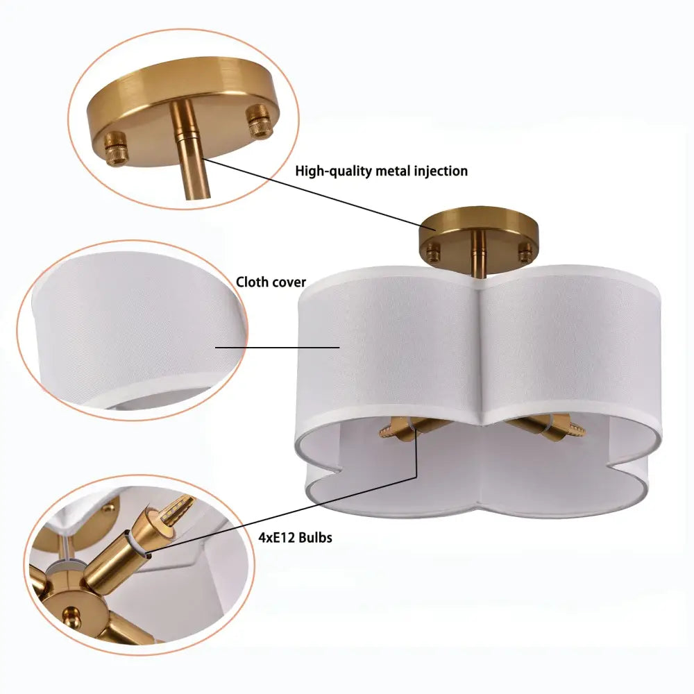 DecorBites™ Elegant 4-Light Gold Ceiling Fixture