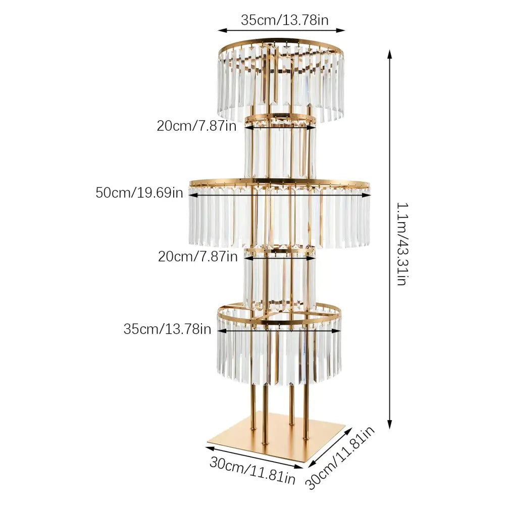 DecorBites™ Elegant 5-Tier Gold Wedding Flower Stand