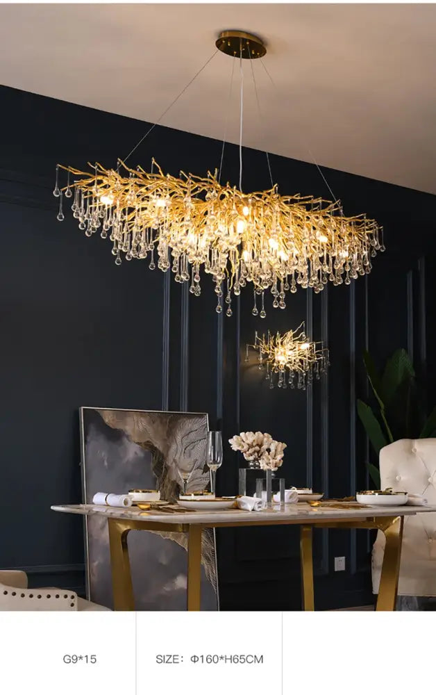 DecorBites™ Elegant Chrome Crystal Chandelier for Living Room