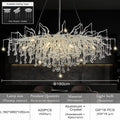 DecorBites™ Elegant Chrome Crystal Chandelier for Living Room