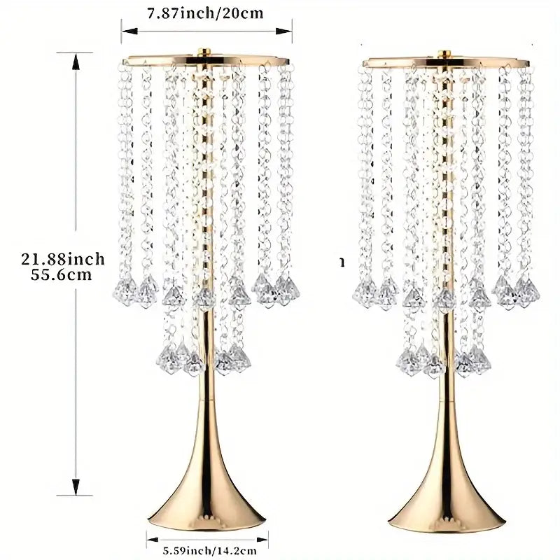 DecorBites™ Elegant Crystal Flower Stand Set for Events