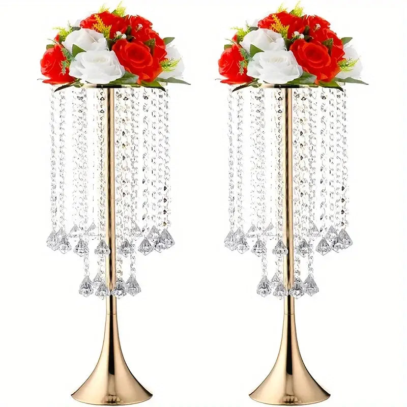 DecorBites™ Elegant Crystal Flower Stand Set for Events