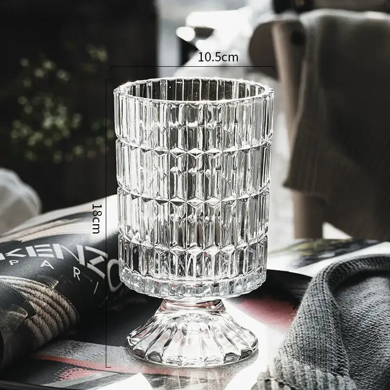 DecorBites™ Elegant Crystal Glass Vase for Flower Arrangement