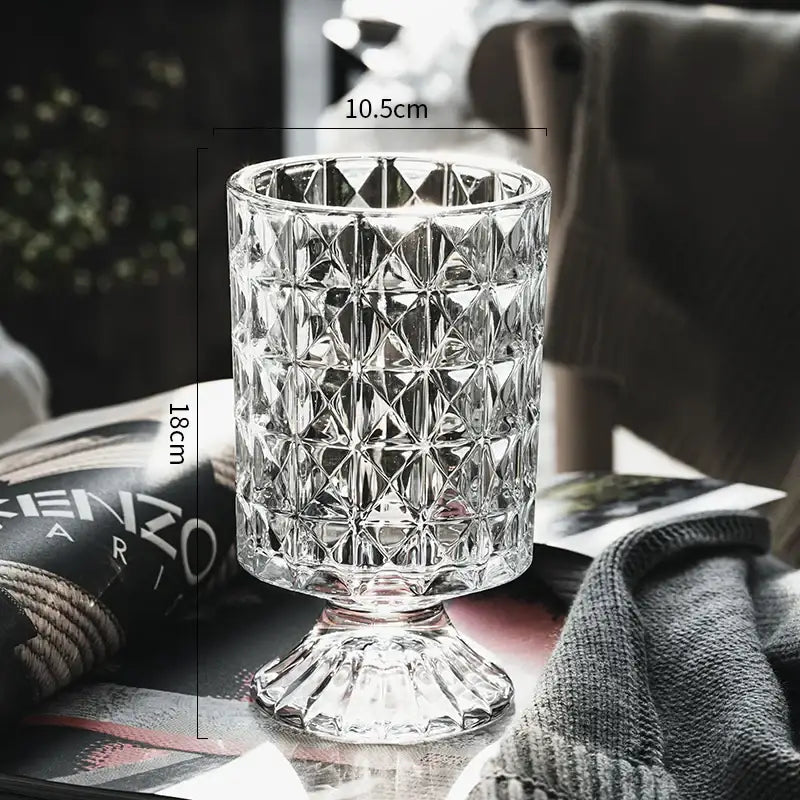 DecorBites™ Elegant Crystal Glass Vase for Flower Arrangement