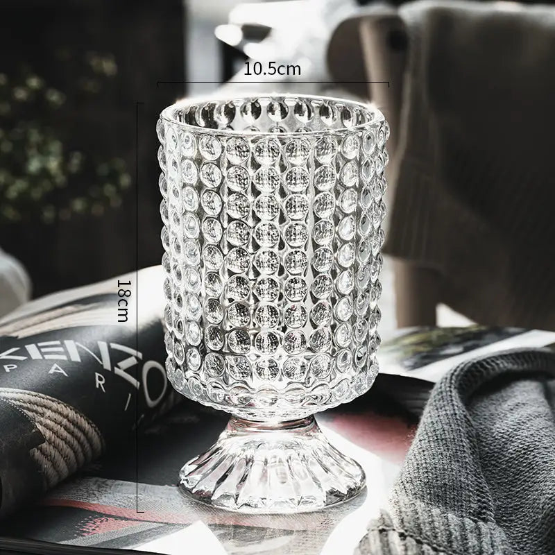 DecorBites™ Elegant Crystal Glass Vase for Flower Arrangement