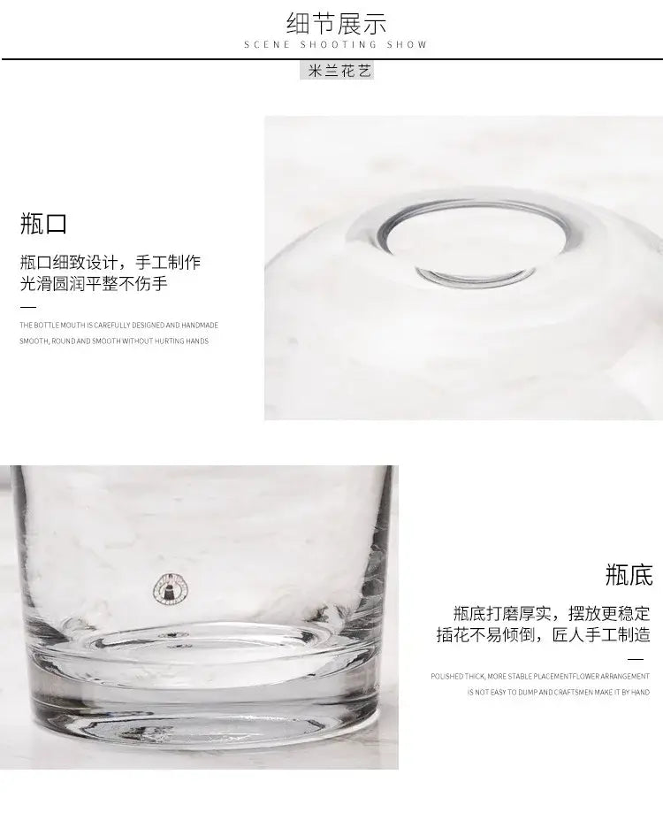 DecorBites™ Elegant European INS Glass Flower Vase
