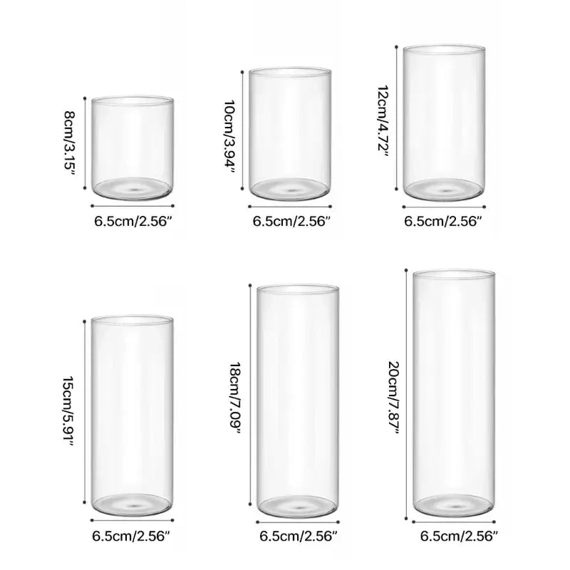 DecorBites™ Elegant Glass Cylinder Vase for Flowers
