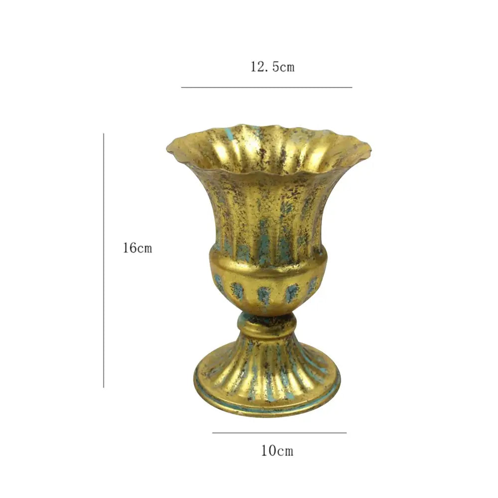 DecorBites™ Elegant Metal Flower Vase Candle Holders