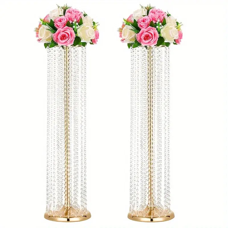 DecorBites™ Elegant Metal Vases for Wedding Decor