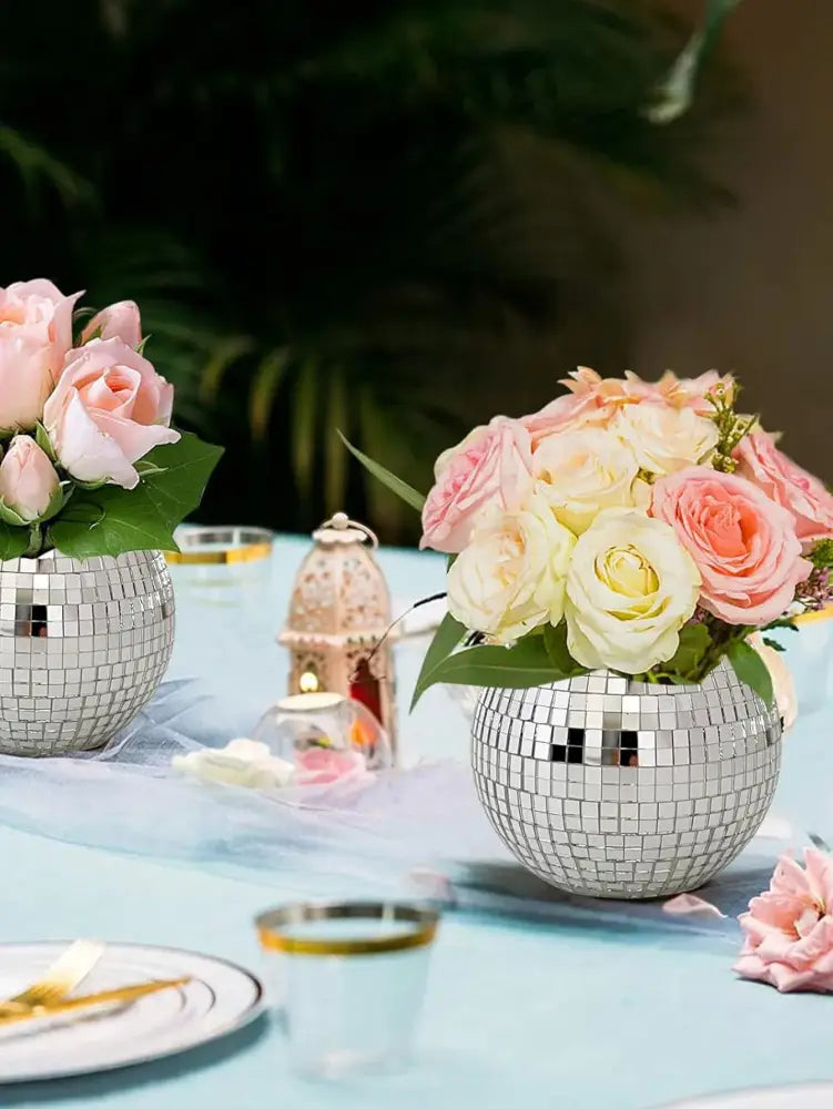 DecorBites™ Elegant Round Glass Vase for Home Decor