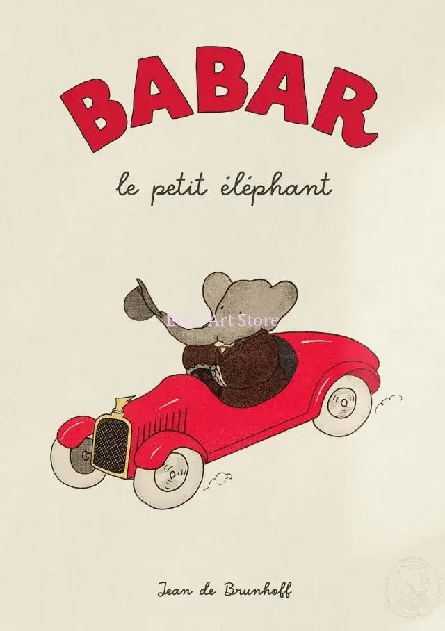 DecorBites™ Elephant Cartoon Family Canvas Wall Art - Kids Room Decor