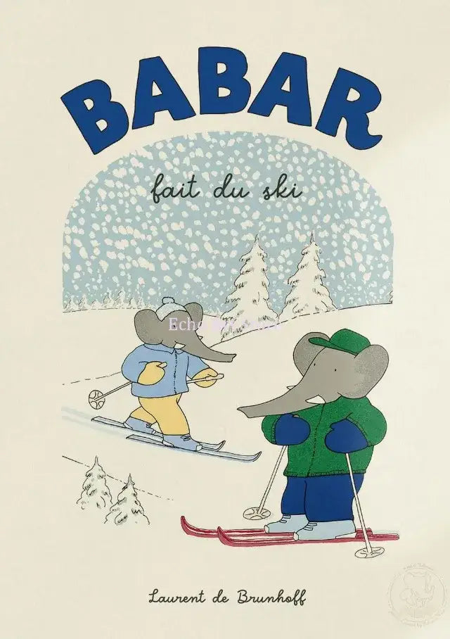 DecorBites™ Elephant Family Cartoon Poster for Kids Room